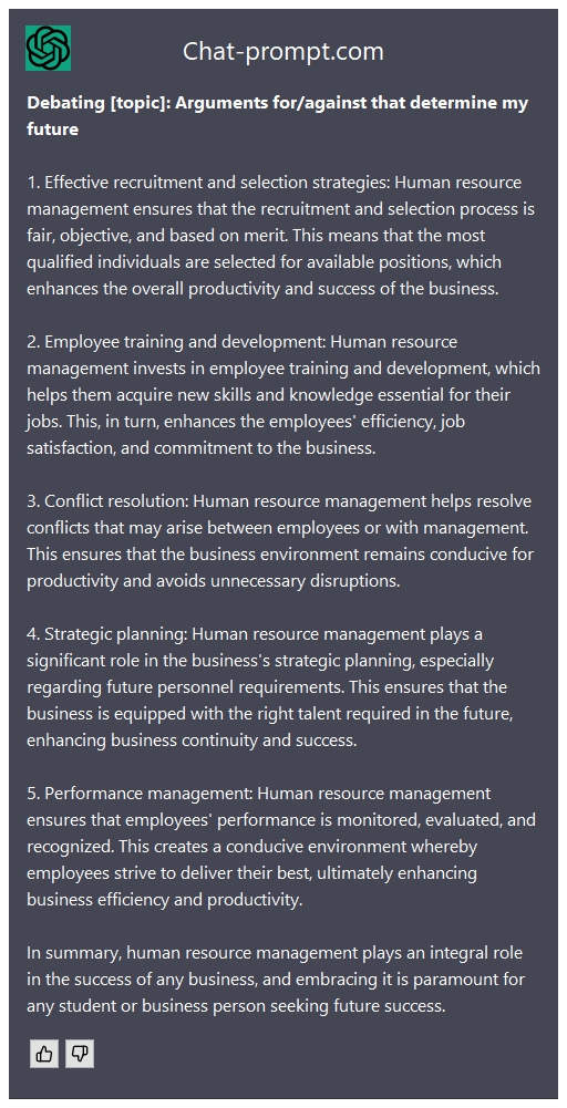  Debating [topic]: Arguments for/against that determine my future