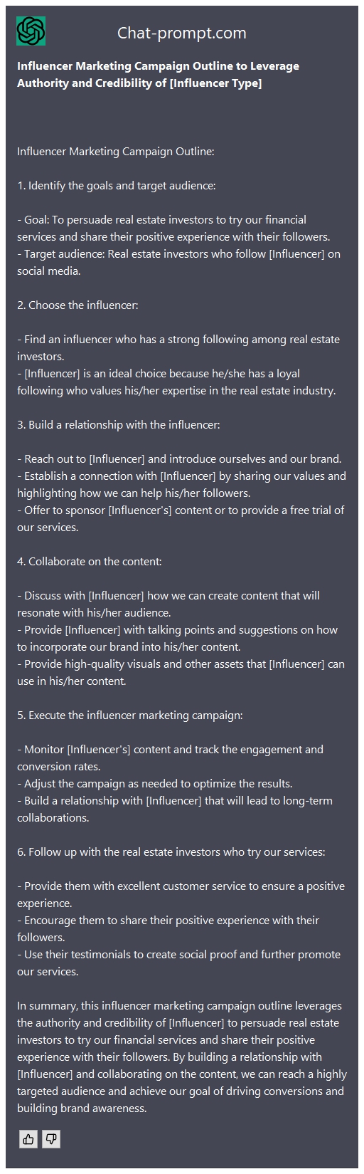  Influencer Marketing Campaign Outline to Leverage Authority and Credibility of [Influencer Type]